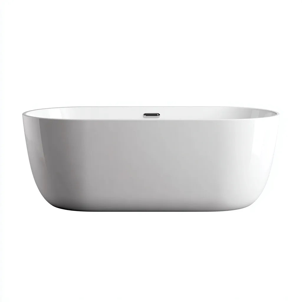 Vasca freestanding 165×75×58 cm - acrilico bianco forma ovale allungata moderna