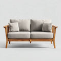 Divano da esterno 178×82×86 cm - legno marrone e tessuto beige per terrazza