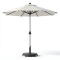 Ombrellone da sole per esterni 300×300×260 cm - beige nero con apertura a manovella