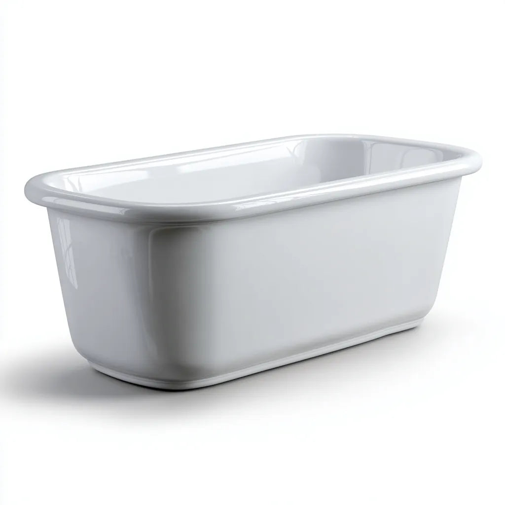 Vasca da bagno in acrilico 160×75×58 cm - bianco - per bagno in stile essenziale