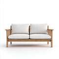 Divano da esterno 165×76×80 cm - bianco e marrone - legno con design aperto per patio