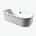 Vasca freestanding 170×75×58 cm - bianca - profilo ovale con bordo arrotondato - soluzione moderna per bagno