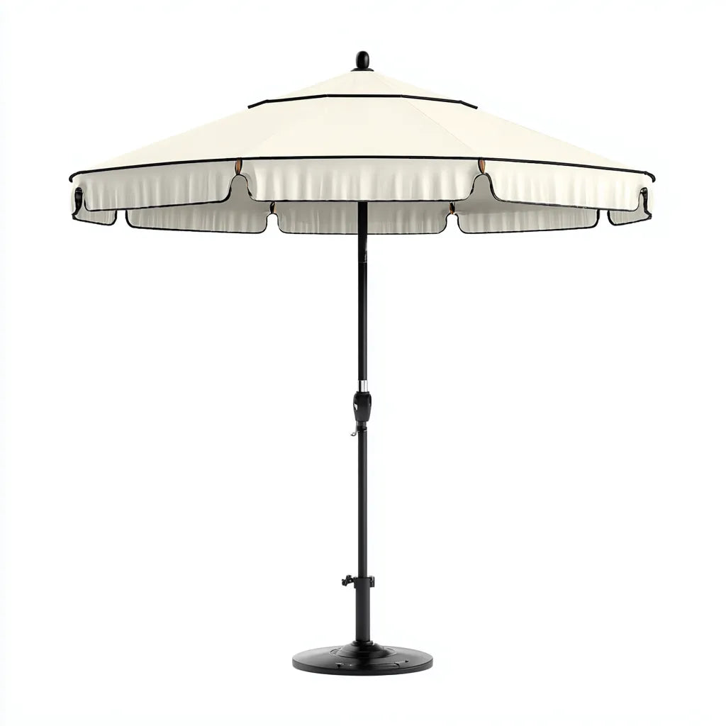 Ombrellone da sole per esterni 300×300×250 cm - blu bianco nero con palo centrale