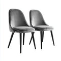 Set 2 sedie da pranzo in tessuto 50×58×82 cm - grigio e nero - per sala da pranzo moderna