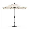 Ombrellone da sole per esterni 300×300×255 cm - beige grigio nero con base integrata