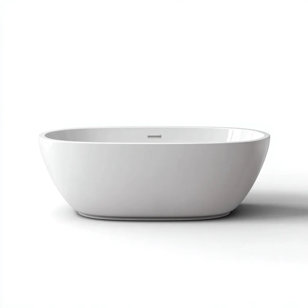 Vasca freestanding 170×80×58 cm - acrilico bianco forma ovale per bagno moderno