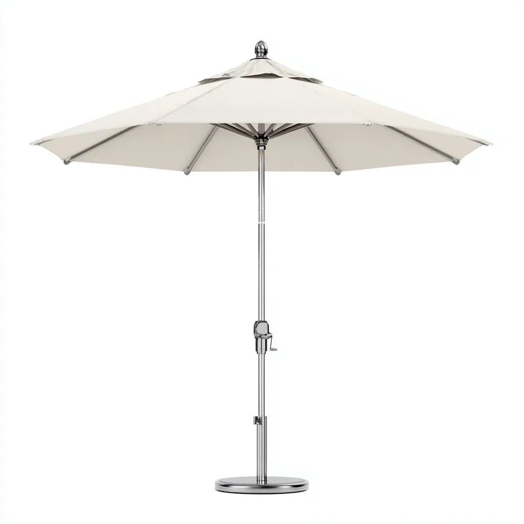 Ombrellone da sole per esterni 300×300×260 cm - bianco grigio nero con base mobile