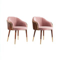 Sedia Da Pranzo in tessuto rosa 54×60×78 cm - con struttura legno e dettagli eleganti