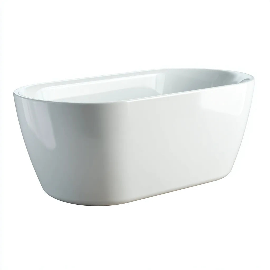 Vasca freestanding 170×80×60 cm - acrilico bianco - profilo arrotondato per bagno