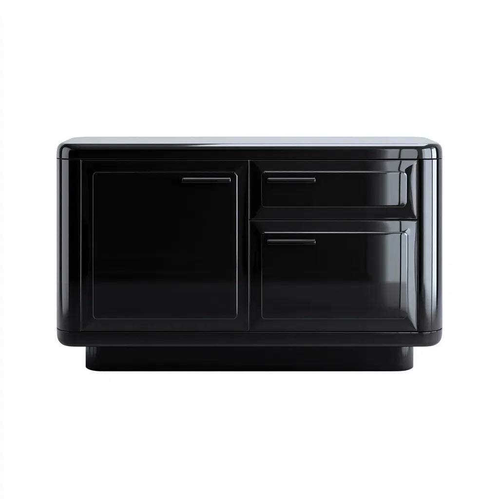 Credenza da pranzo 120×42×78 cm - nero - design moderno con superficie liscia per Sala Da Pranzo