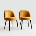 Set 2 sedie da pranzo in tessuto 49×56×84 cm - giallo e nero - per sala da pranzo contemporanea