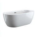Vasca freestanding 165×75×58 cm - acrilico bianco - linea compatta con troppo pieno