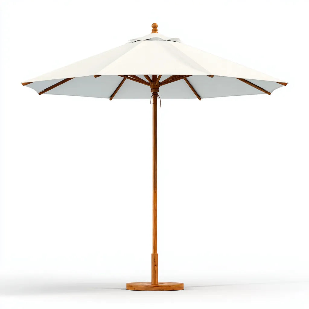 Ombrellone da sole per esterni 280×280×245 cm - bianco e argento - struttura regolabile con base per terrazza