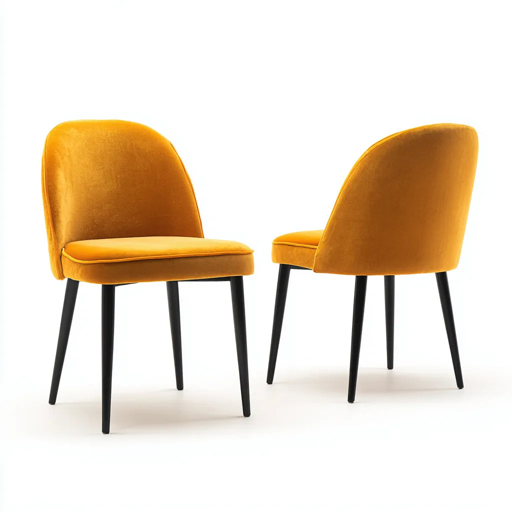 Sedia Da Pranzo in tessuto giallo 52×58×82 cm - stile moderno per sala da pranzo