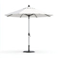 Ombrellone da sole per esterni 300×300×255 cm - metallo e tessuto - bianco e nero - apertura a manovella per terrazza e patio