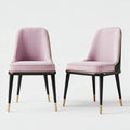 Sedia Da Pranzo in tessuto rosa 50×57×84 cm - struttura nera con dettagli oro
