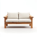Divano da esterno in legno 165×78×82 cm - beige e legno naturale - per patio in stile essenziale