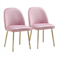Sedia da pranzo in tessuto 52×58×85 cm - rosa e oro - design elegante per sala da pranzo