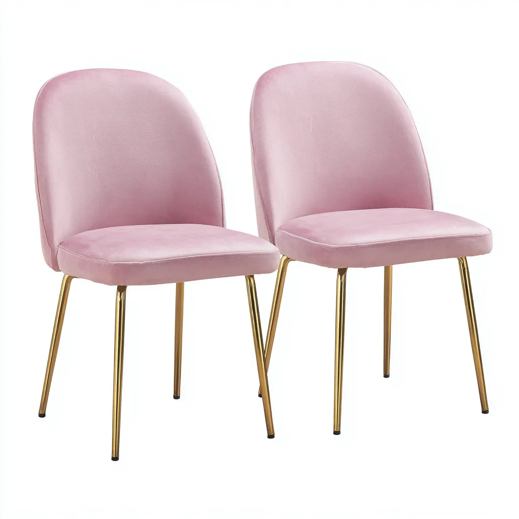Sedia da pranzo in tessuto 52×58×85 cm - rosa e oro - design elegante per sala da pranzo